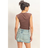 Cap Sleeve Top - Chocolate