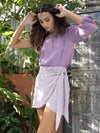 Lilac Wrap Mini Skirt