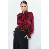 Sasha Bell Sleeve Blouse - Wine