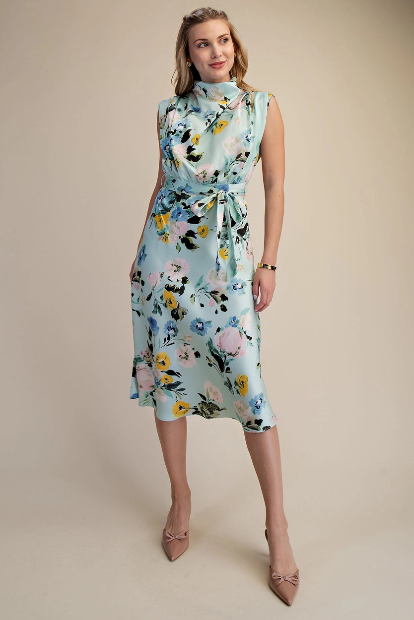 Floral Midi Dress - Mint