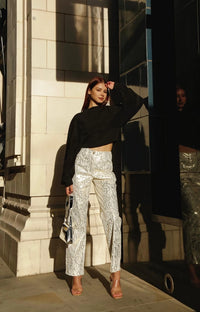 Metallic Straight Pants