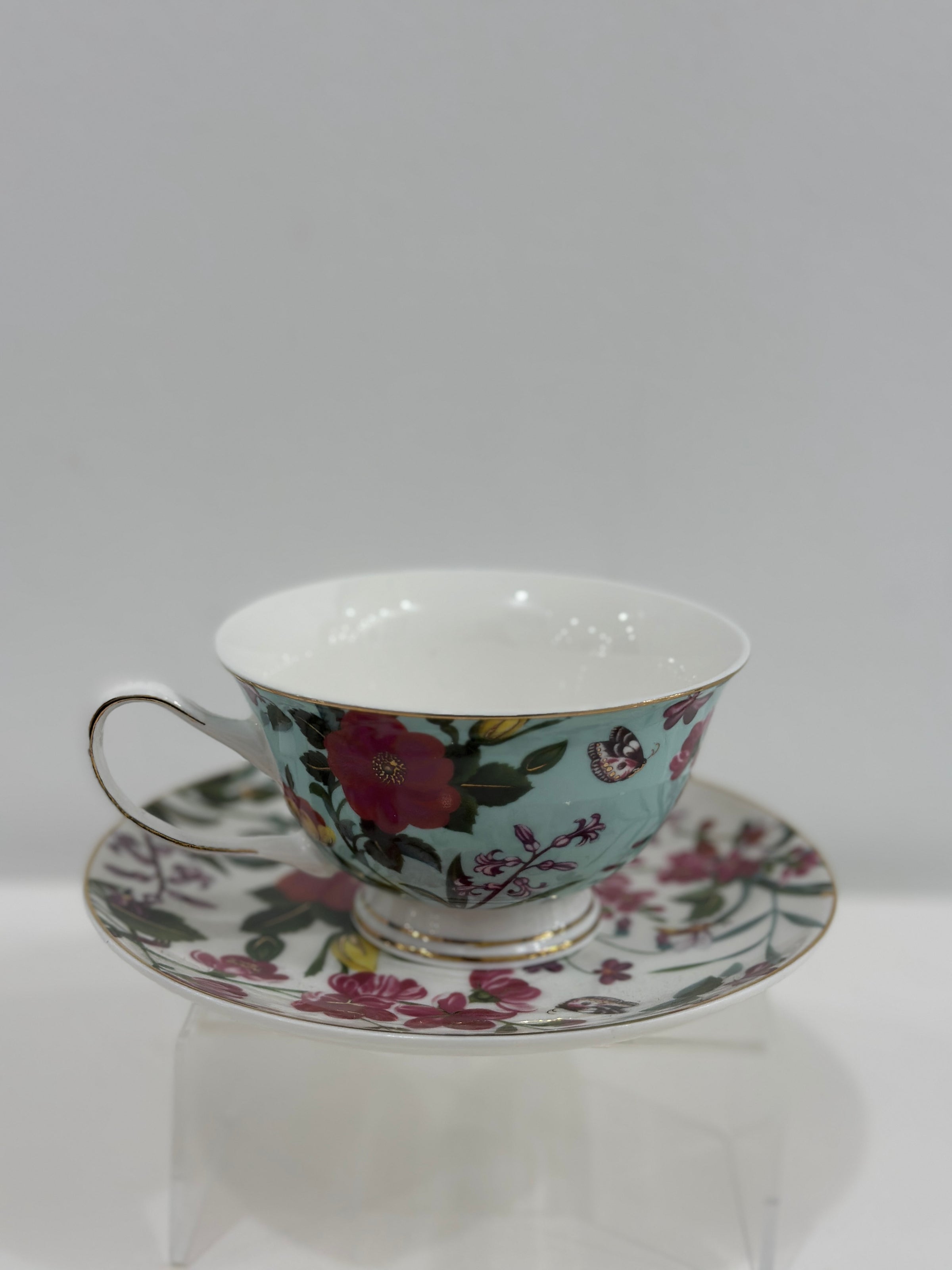 Grace Teaware Cup & Saucer - Blue Floral