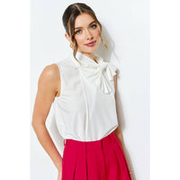 High Neck Blouse - Red