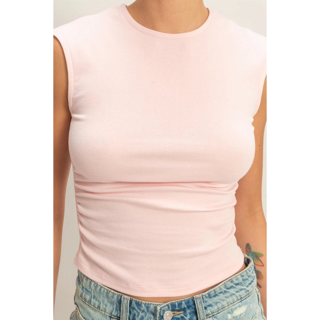 Cap Sleeve Top - Soft Pink