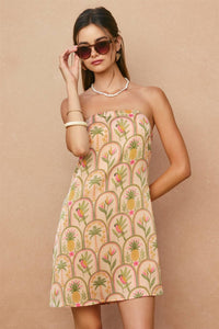 The Tropics Strapless Mini Dress