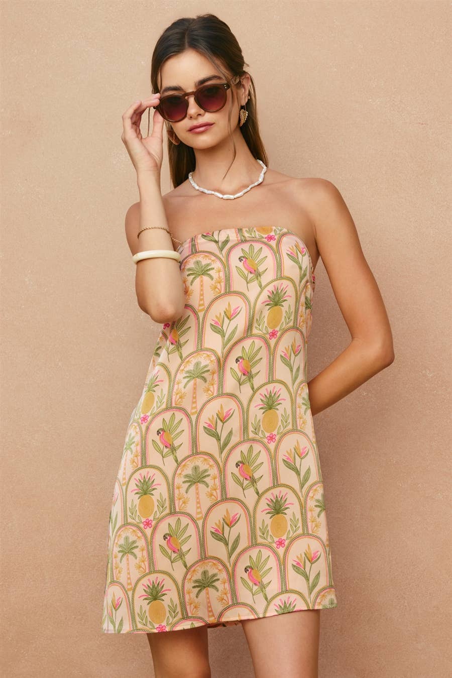 The Tropics Strapless Mini Dress