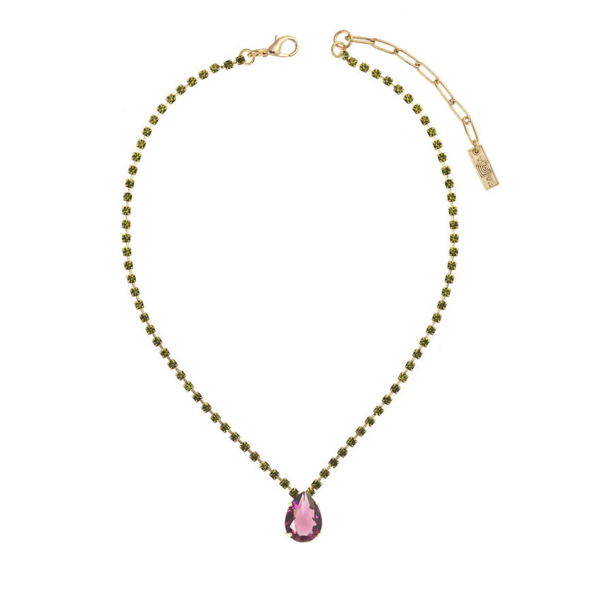 TOVA Milli Necklace - Khaki/Amethyst