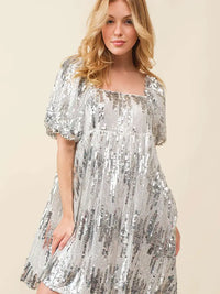 Sequin Babydoll Mini Dress
