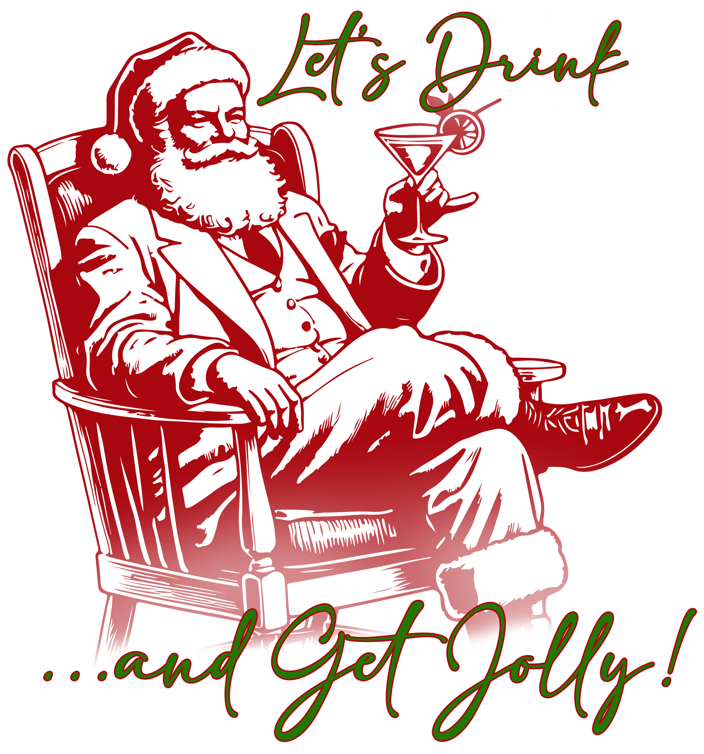 Drink & Get Jolly Graphic Tee- White