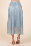Metallic Midi Skirt - Blue