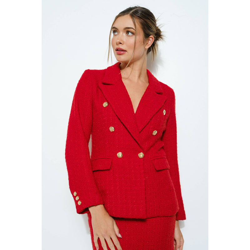 Natasha Tweed Blazer - Red