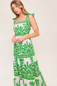 The Tropics Maxi Dress - Ivory Green