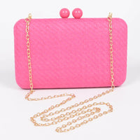 Wicker Clutch - Fuchsia