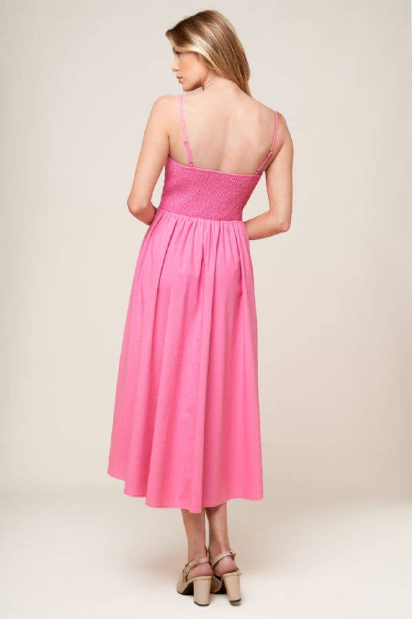 Sweetheart Midi Sundress - Pink