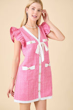 Luxe Tweed Dress - Pink