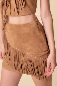 Rodeo Ready Wesley Studded Fringe Skirt