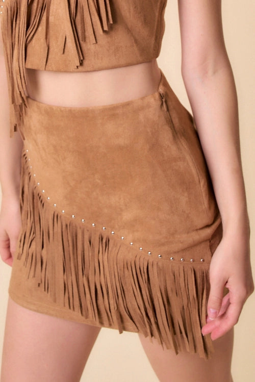 Rodeo Ready Wesley Studded Fringe Skirt
