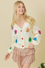 Christmas Sequin Ornament Cardigan