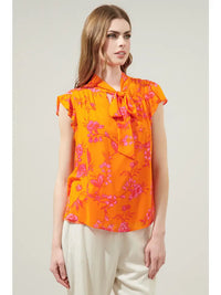 Sunrise Orange Floral Blouse