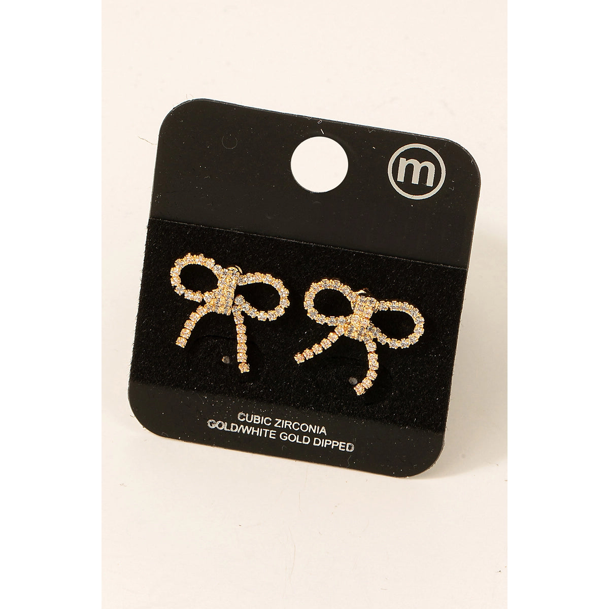 Rhinestone Bow Earrings