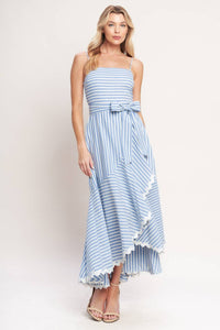 Striped Woven Midi Dress