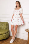 Cherry Mini Dress - White