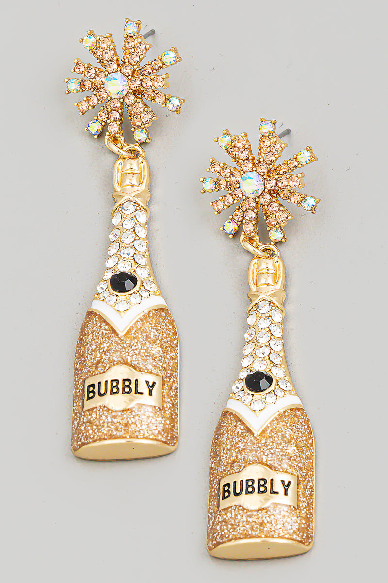 Champagne Bubbles Earrings - Gold