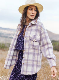 Plaid Shacket - Lilac