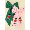 Nutcracker Beaded Hair Bow - Green