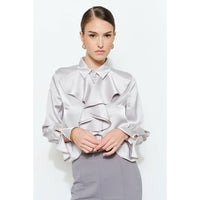 Sasha Bell Sleeve Blouse - Silver