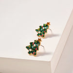 Christmas Tree Stud Earrings - Green