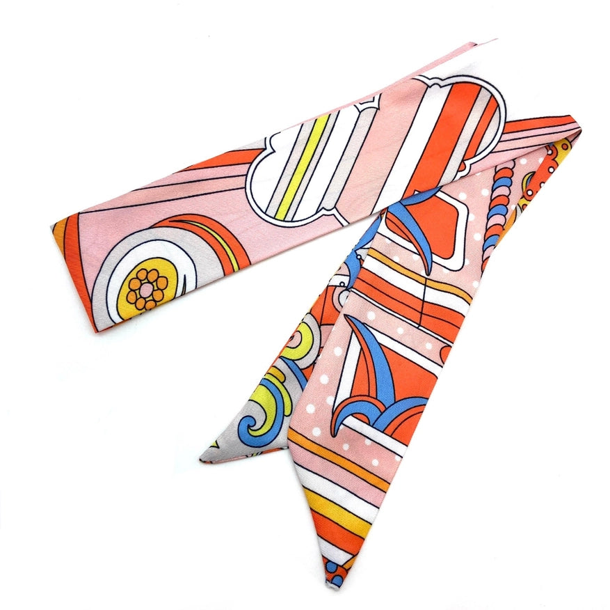 Feeling Groovy Twilly Skinny Scarf - Orange