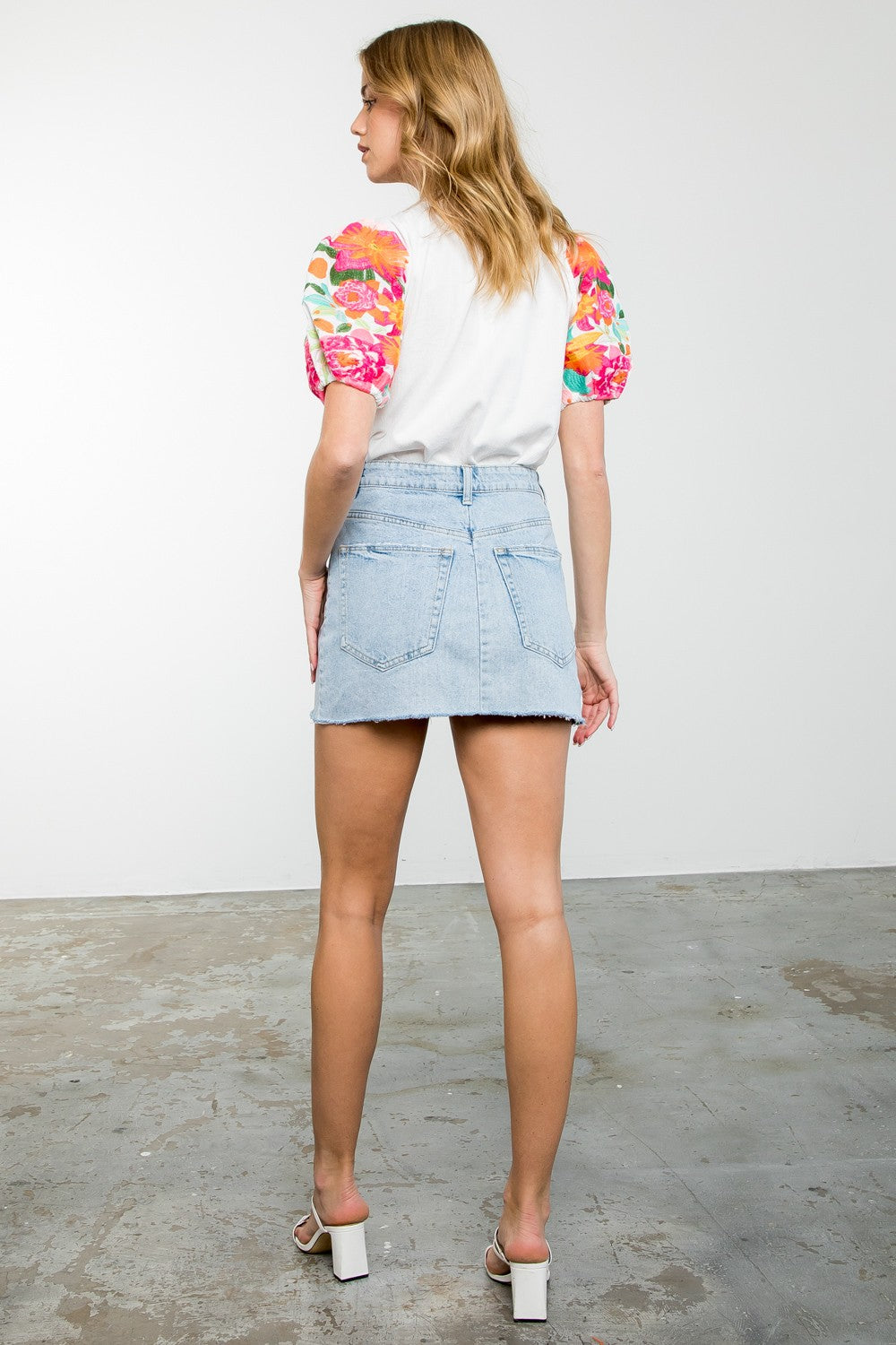 Floral Embroidered Puff Sleeve THML