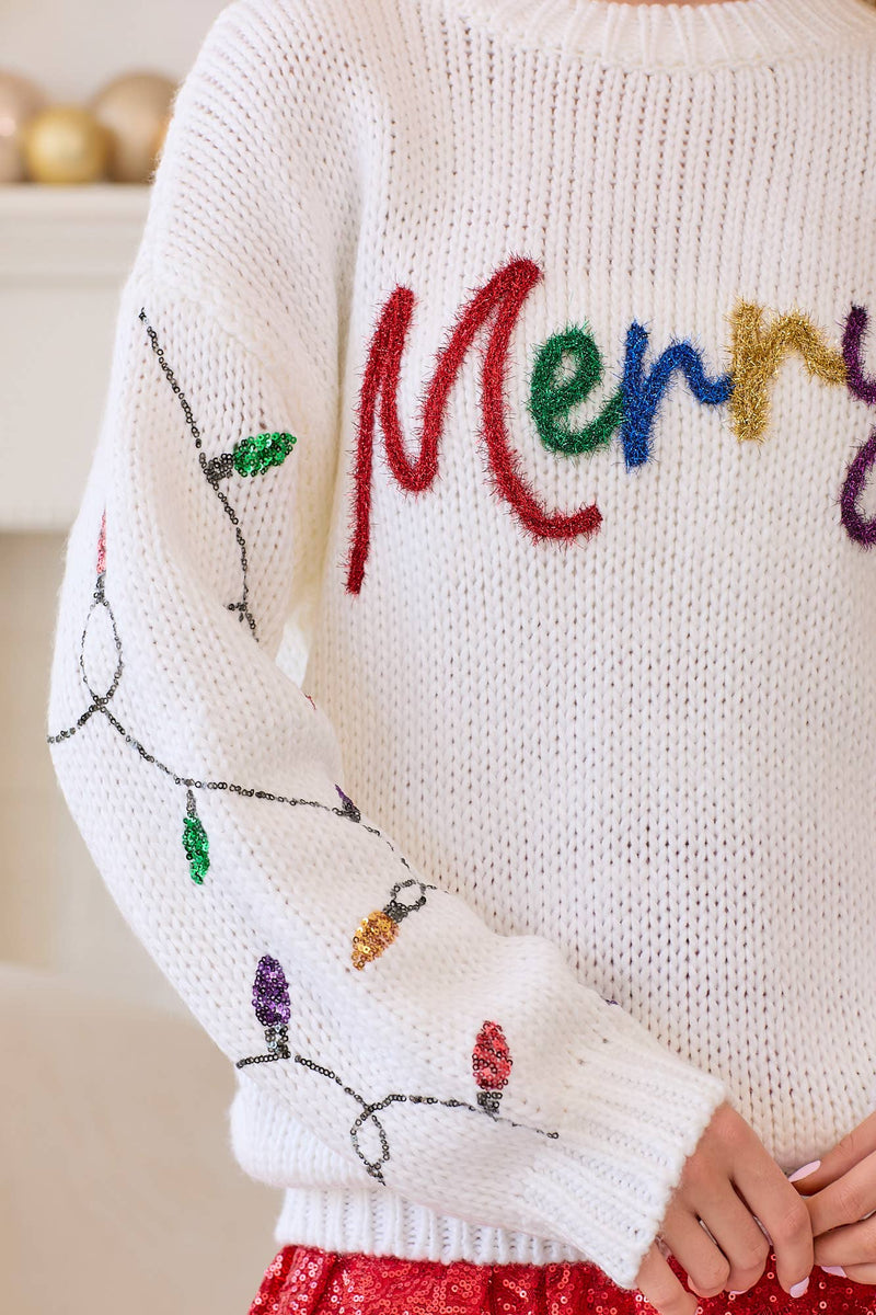 Sequined Lights Sweater - Merry