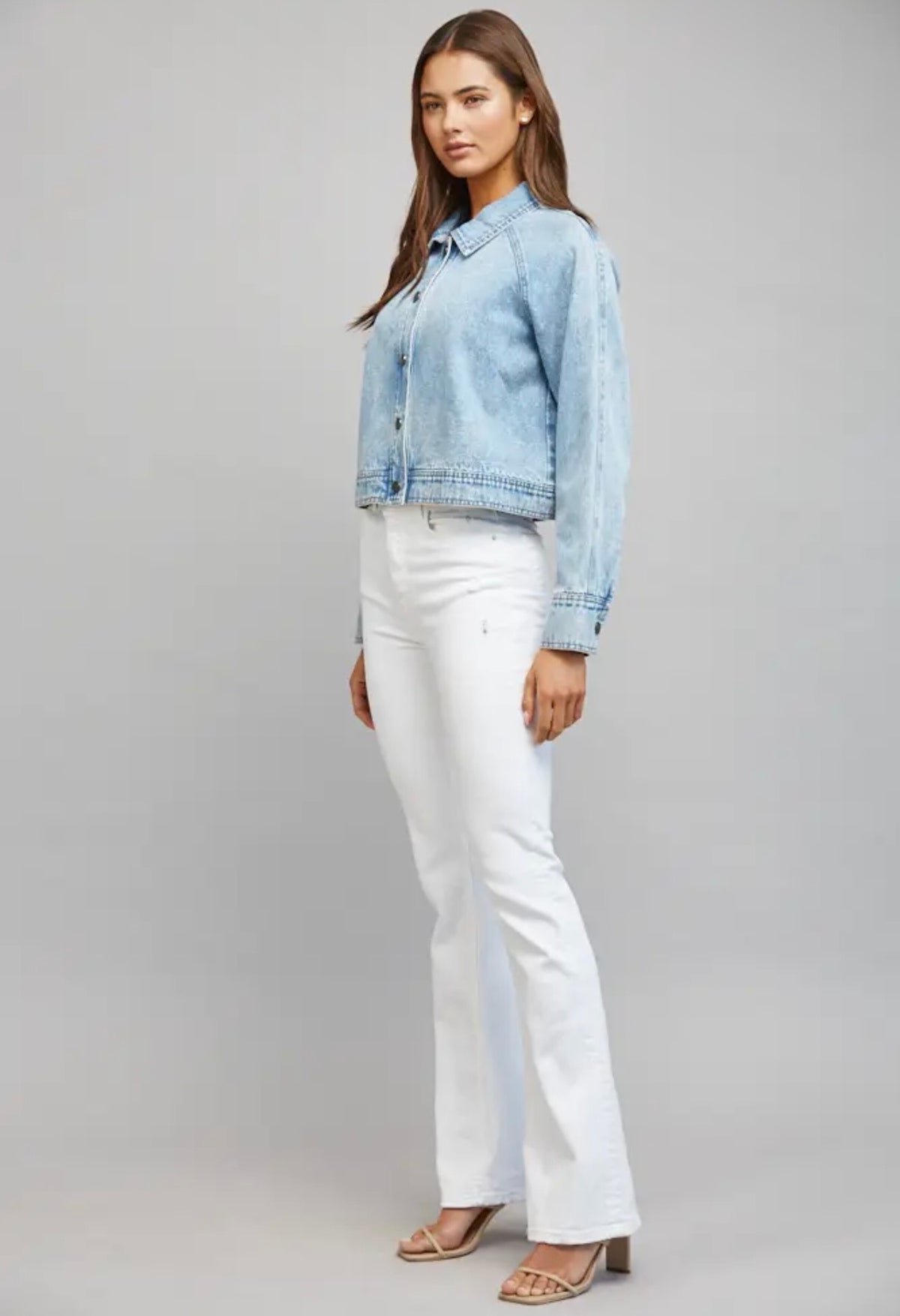 Cropped Denim Jacket - Light Denim