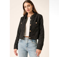 Blair Tweed Cropped Jacket - Black