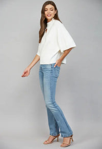 Bell Sleeve Knit Top - Cream