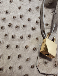 Milana Ostrich Handbag - Taupe