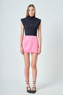 Satin Mini Skirt - Pink