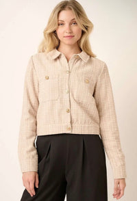 Blair Tweed Cropped Jacket - Sand