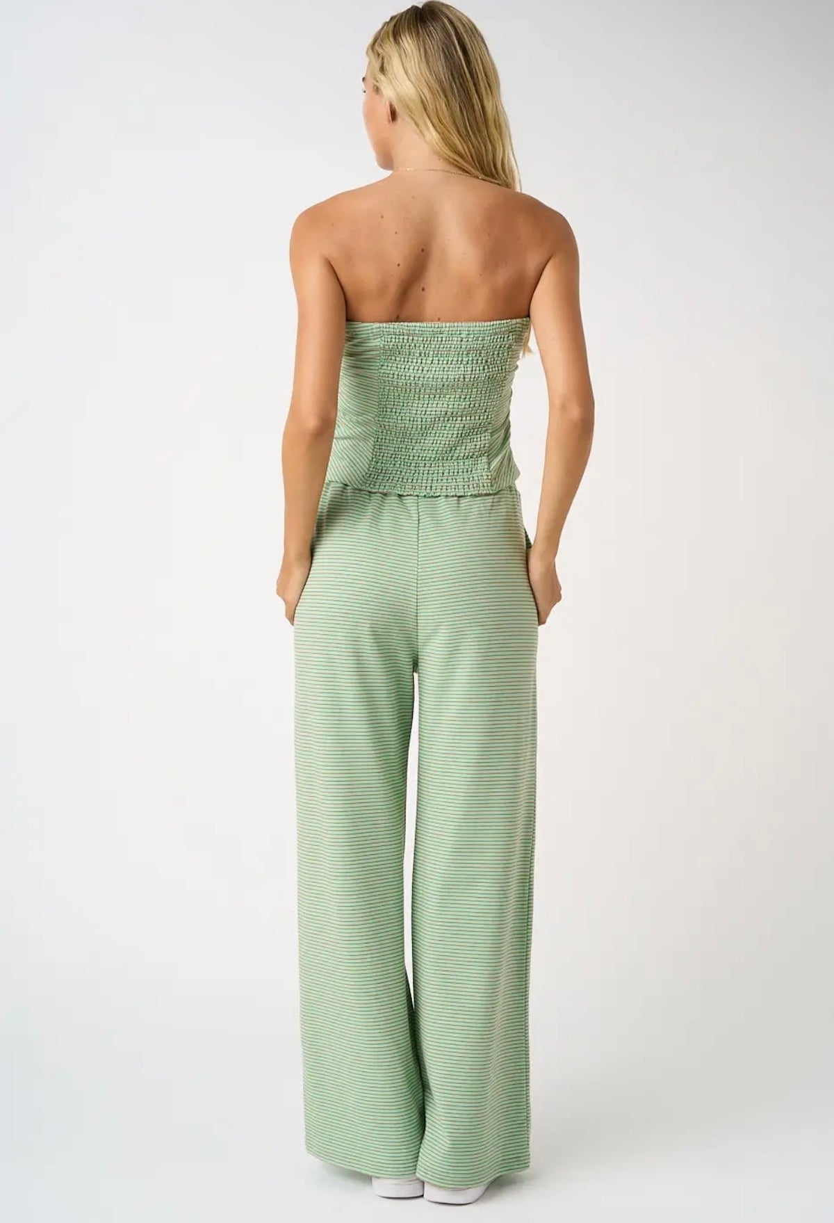 Striped Knit Pants - Mint