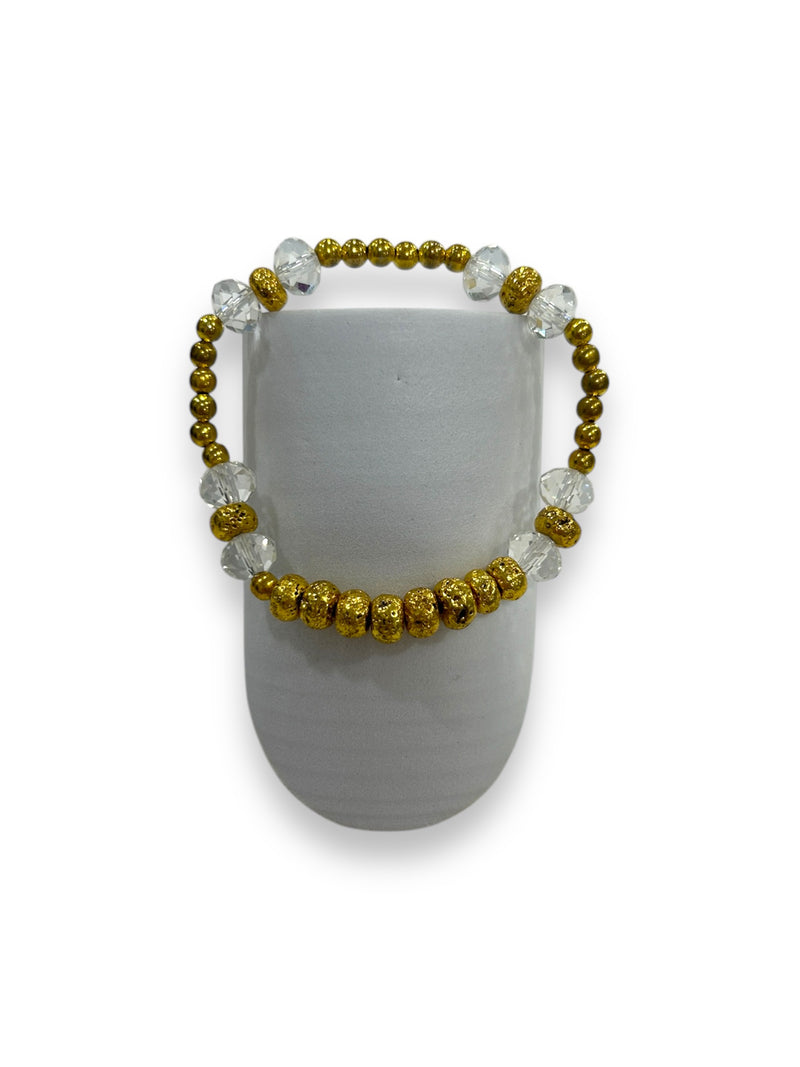 Crystal & Gold Beaded Bracelet