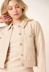 Blair Tweed Cropped Jacket - Sand