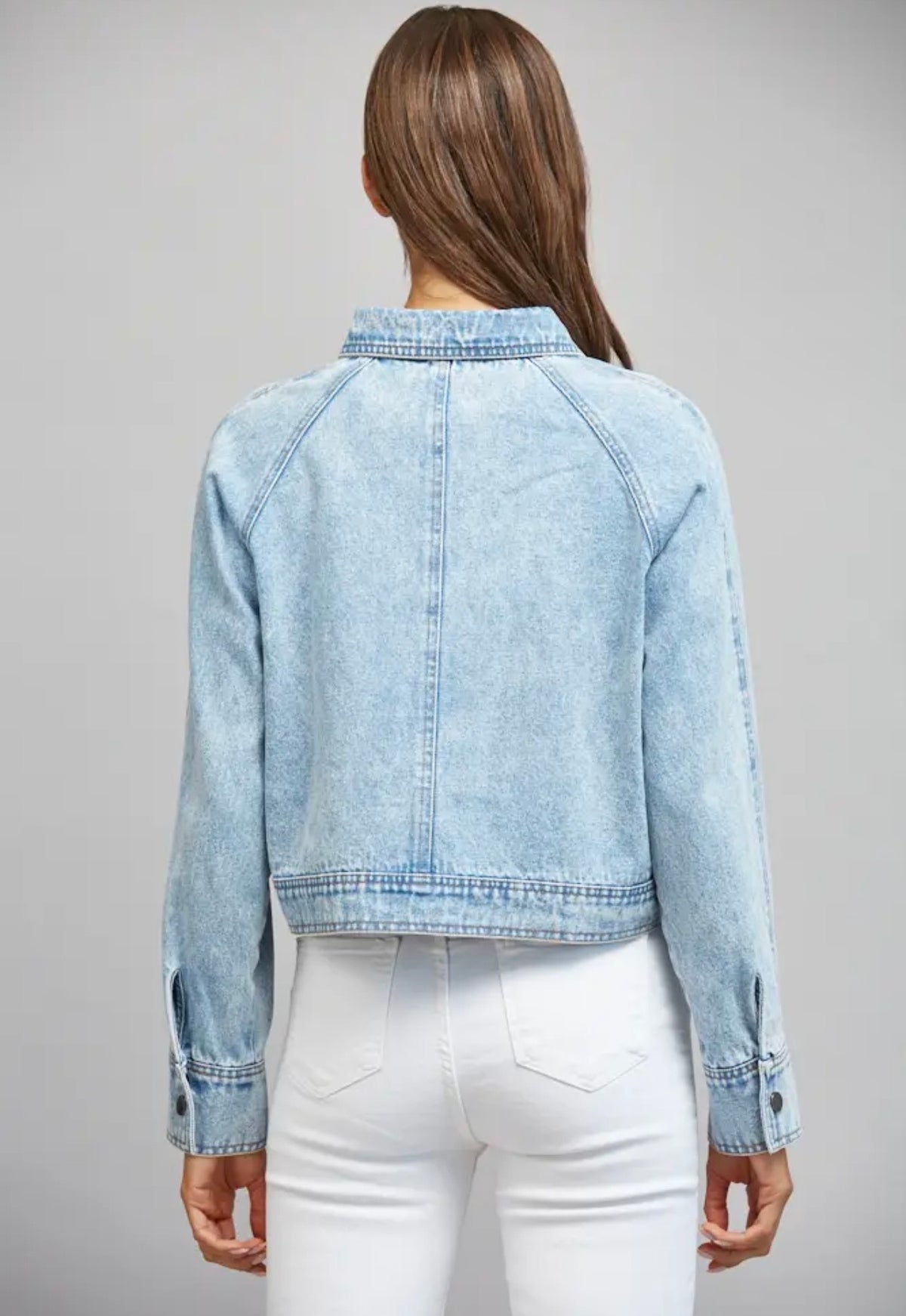 Cropped Denim Jacket - Light Denim