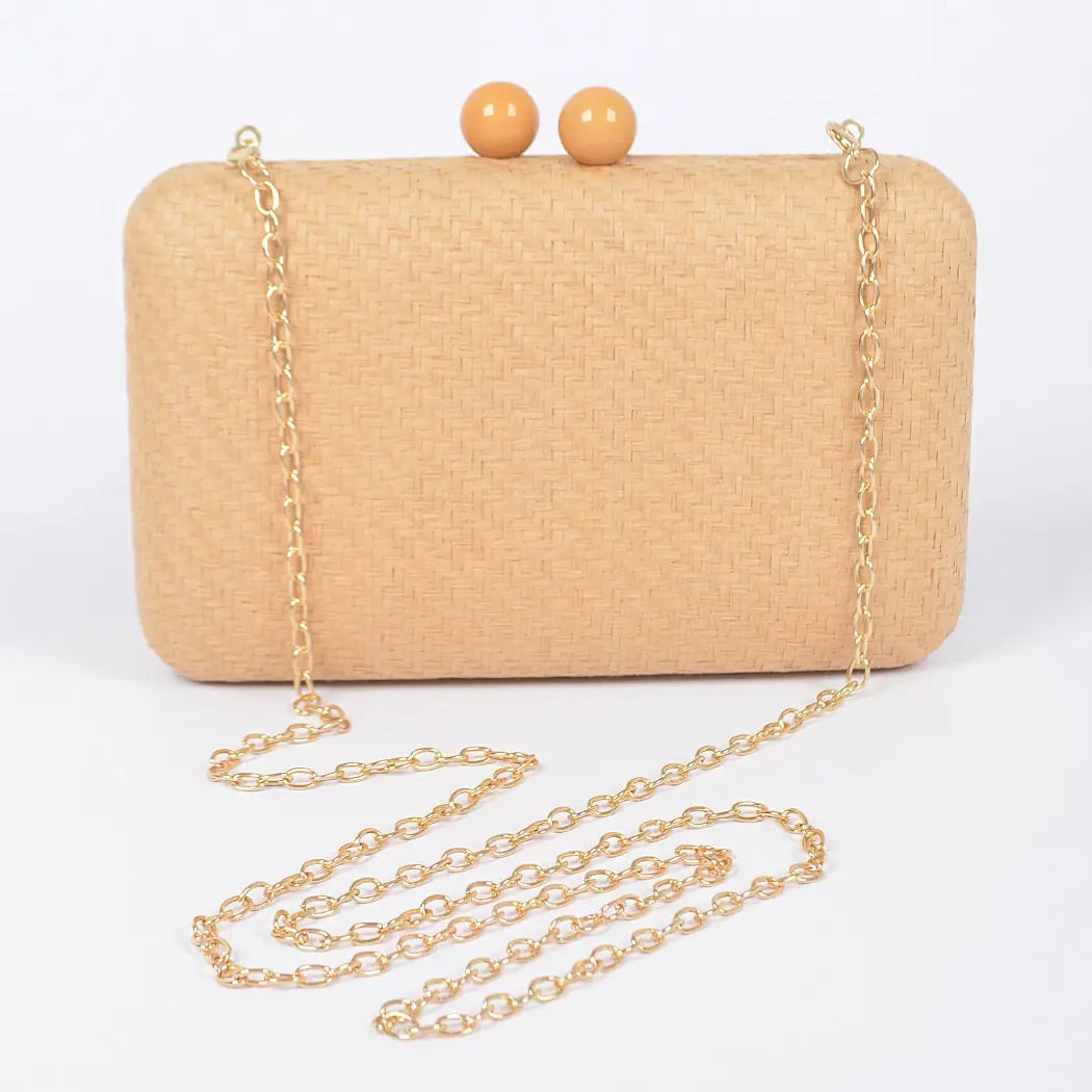 Wicker Clutch - Khaki