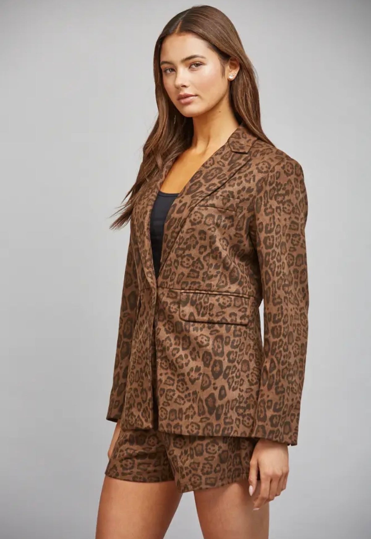 Leopard Suede Blazer