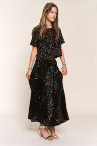 Sequin Maxi Skirt
