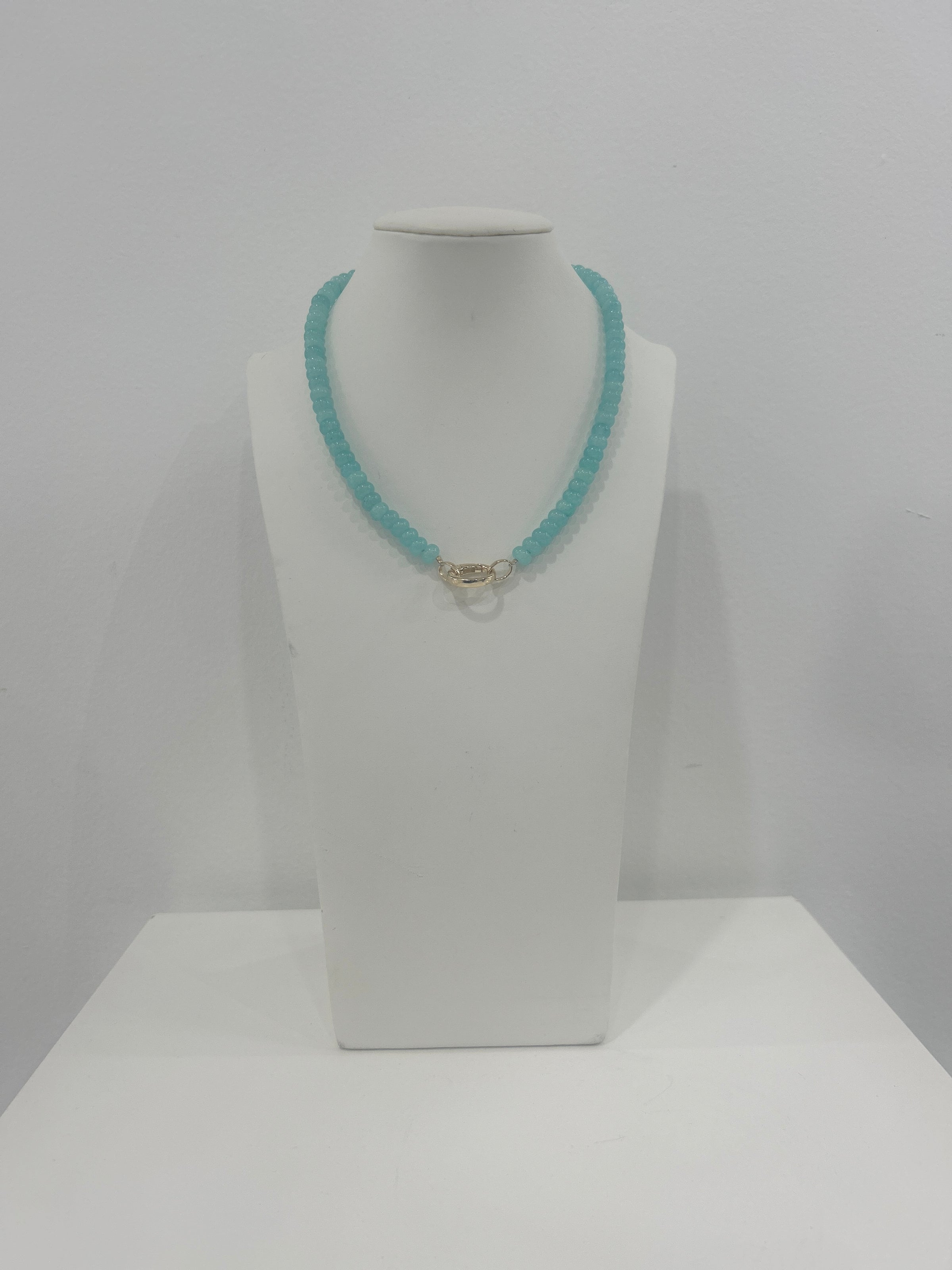 Candy Gemstone Beaded Necklace - Aqua
