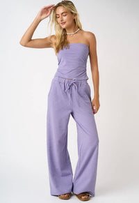 Striped Knit Pants - Lavender