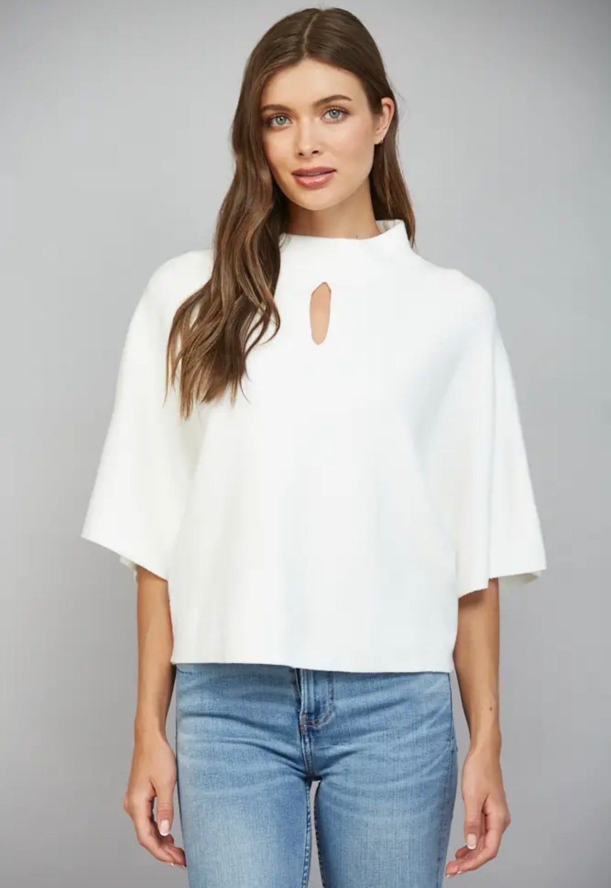 Bell Sleeve Knit Top - Cream